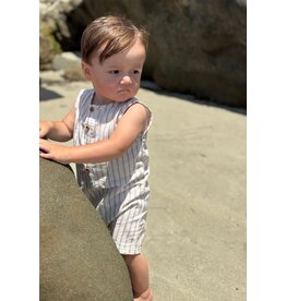 Me & Henry Me & Henry- Cabin Stripe Beige Playsuit