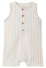 Me & Henry Me & Henry- Cabin Stripe Beige Playsuit