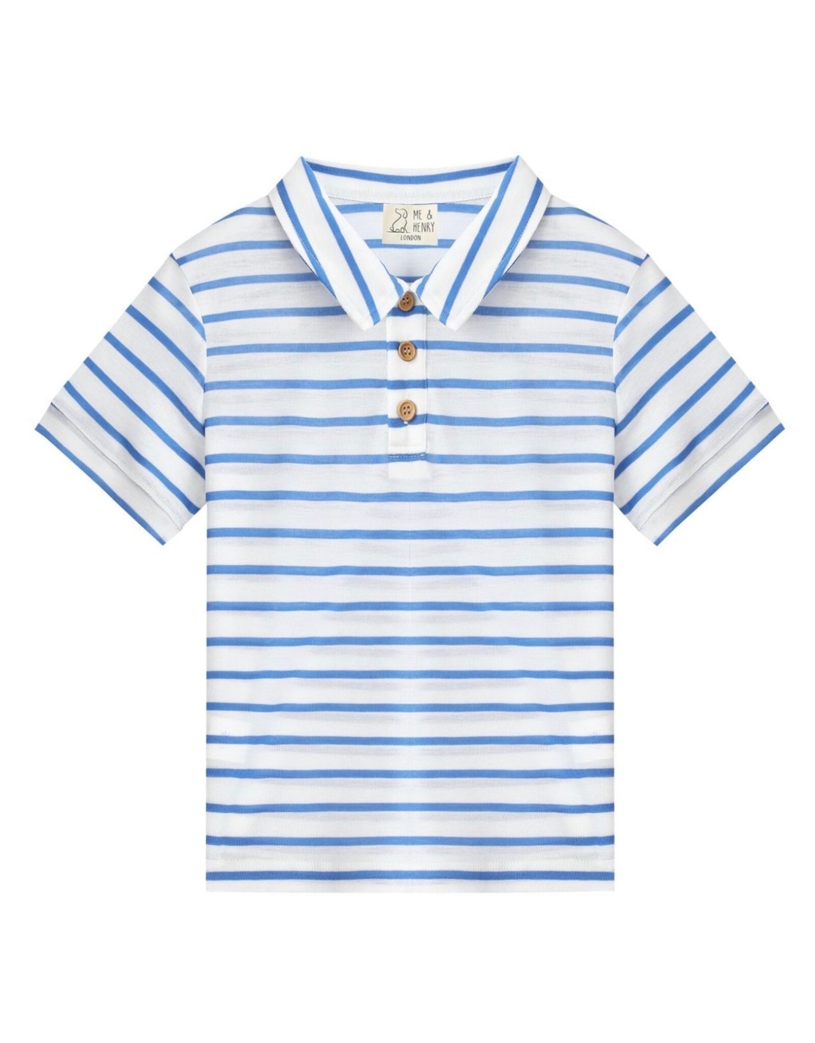 Me & Henry Me & Henry- Starboard Printed Royal Stripe Polo