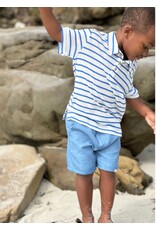 Me & Henry Me & Henry- Starboard Printed Royal Stripe Polo