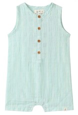 Me & Henry Me & Henry- Green Textured Plaid Playsuit