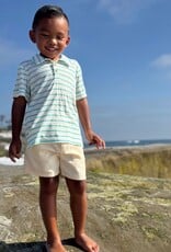 Me & Henry Me & Henry- Starboard Printed Turquoise Stripe Polo