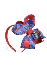 Beyond Creations Beyond Creations- Red School Ribbon 5.5" Knot Layered Hard Headband