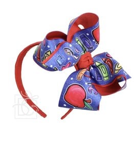 Beyond Creations Beyond Creations- Red School Ribbon 5.5" Knot Layered Hard Headband