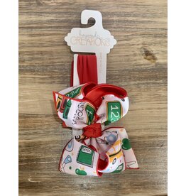 Beyond Creations Beyond Creations- Red/Back to School Ribbon 5.5" Layered Knot Bow on Headband