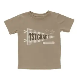 Sweet Wink Sweet Wink- First Grade Pennant S/S Shirt: Mocha