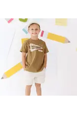 Sweet Wink Sweet Wink- First Grade Pennant S/S Shirt: Mocha