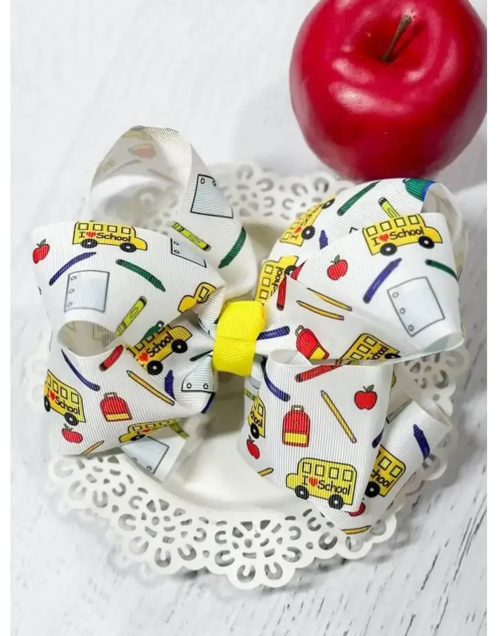 Back To School Supplies Hair Bow