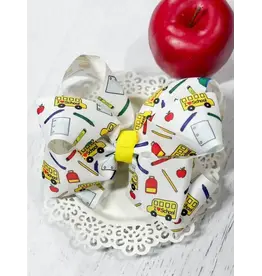 Back To School Supplies Hair Bow