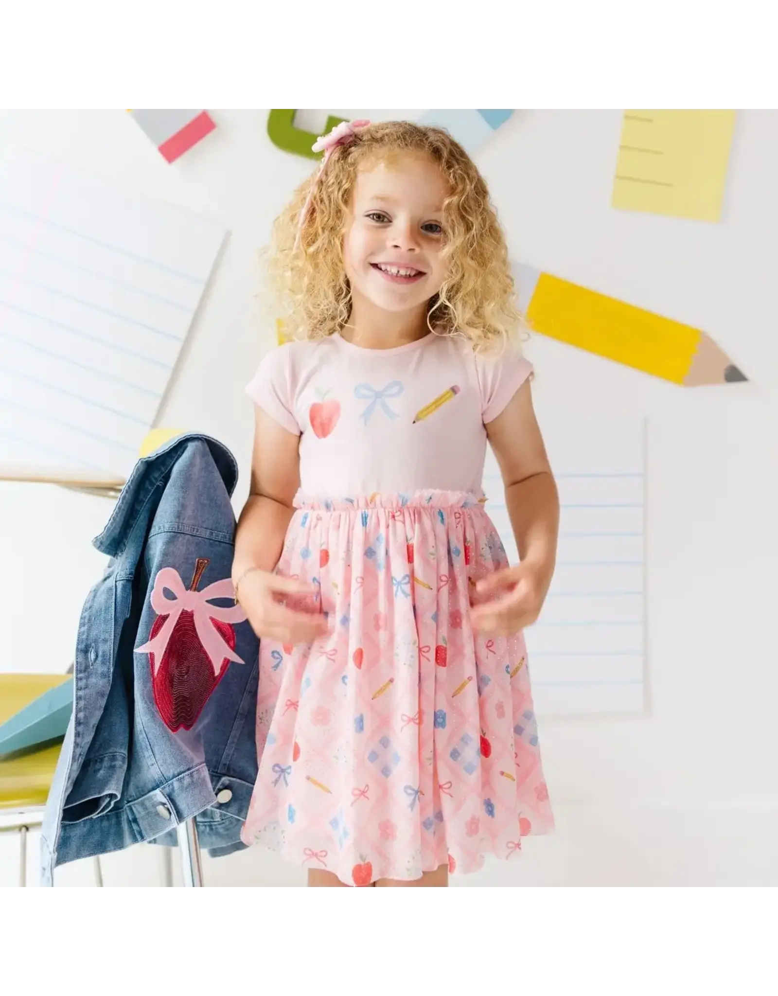 Sweet Wink Sweet Wink- Back 2 School Trellis S/S Tutu Dress