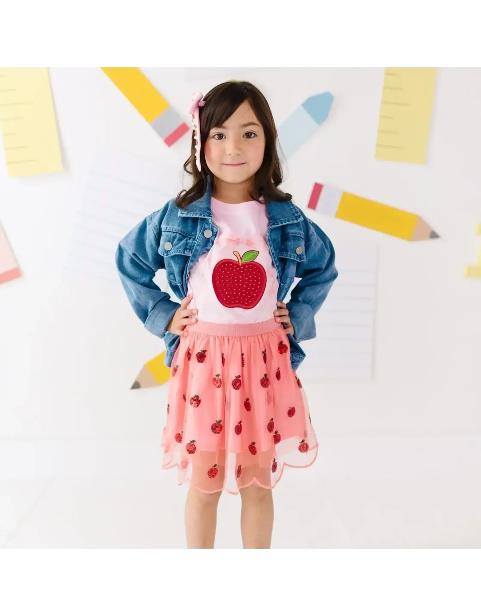 Sweet Wink Sweet Wink- Apple Sequin Scalloped Tutu Skirt