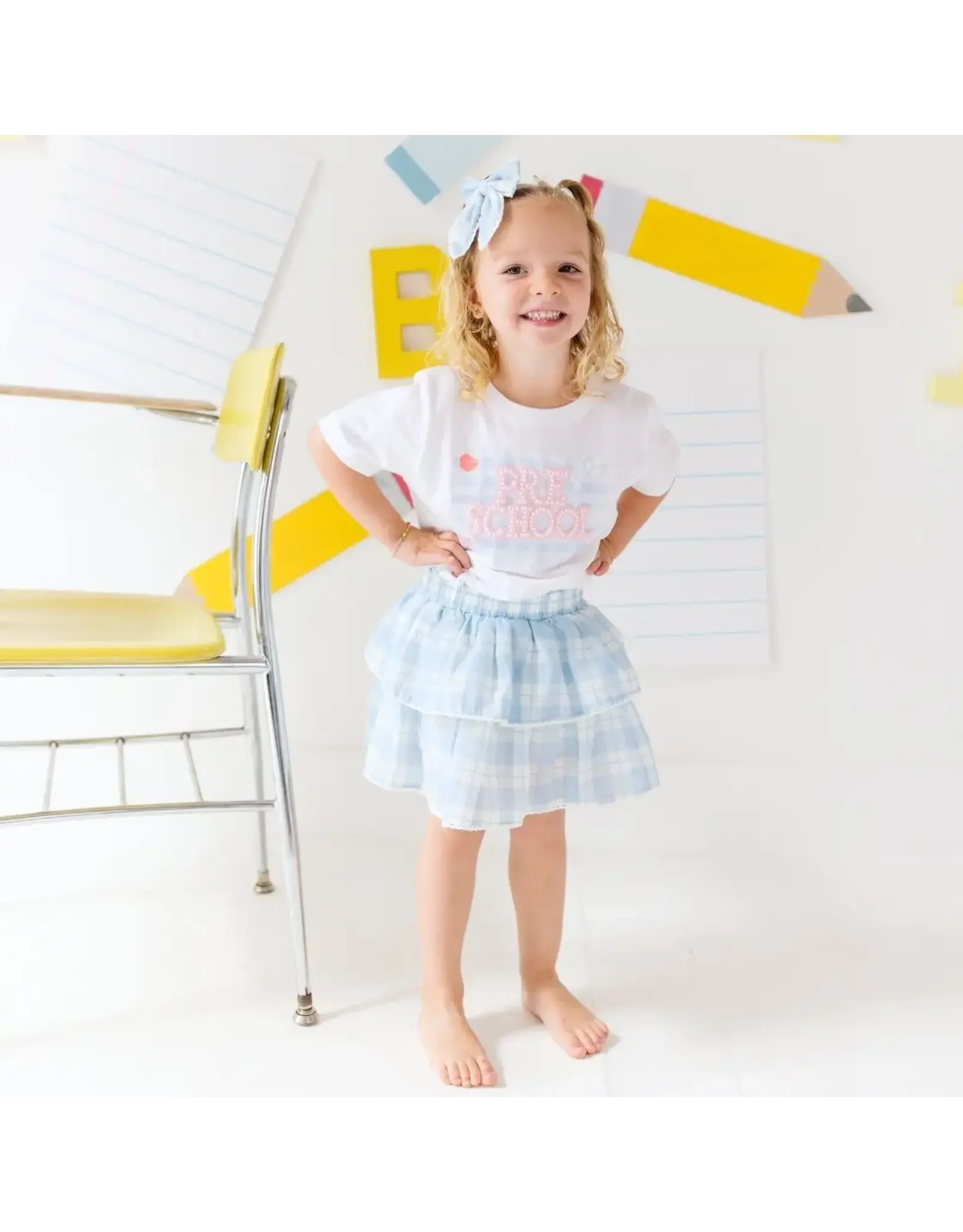 Sweet Wink Sweet Wink- Blue Plaid Bow Clip