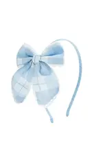 Sweet Wink Sweet Wink- Blue Plaid Bow Headband