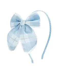 Sweet Wink Sweet Wink- Blue Plaid Bow Headband