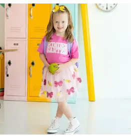 Sweet Wink Sweet Wink- Kindergarten Sequin Patch S/S TShirt: Raspberry