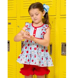 School Bell Apples Ruffle Set