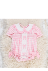 Pretty Bows Gingham Embroidered Romper