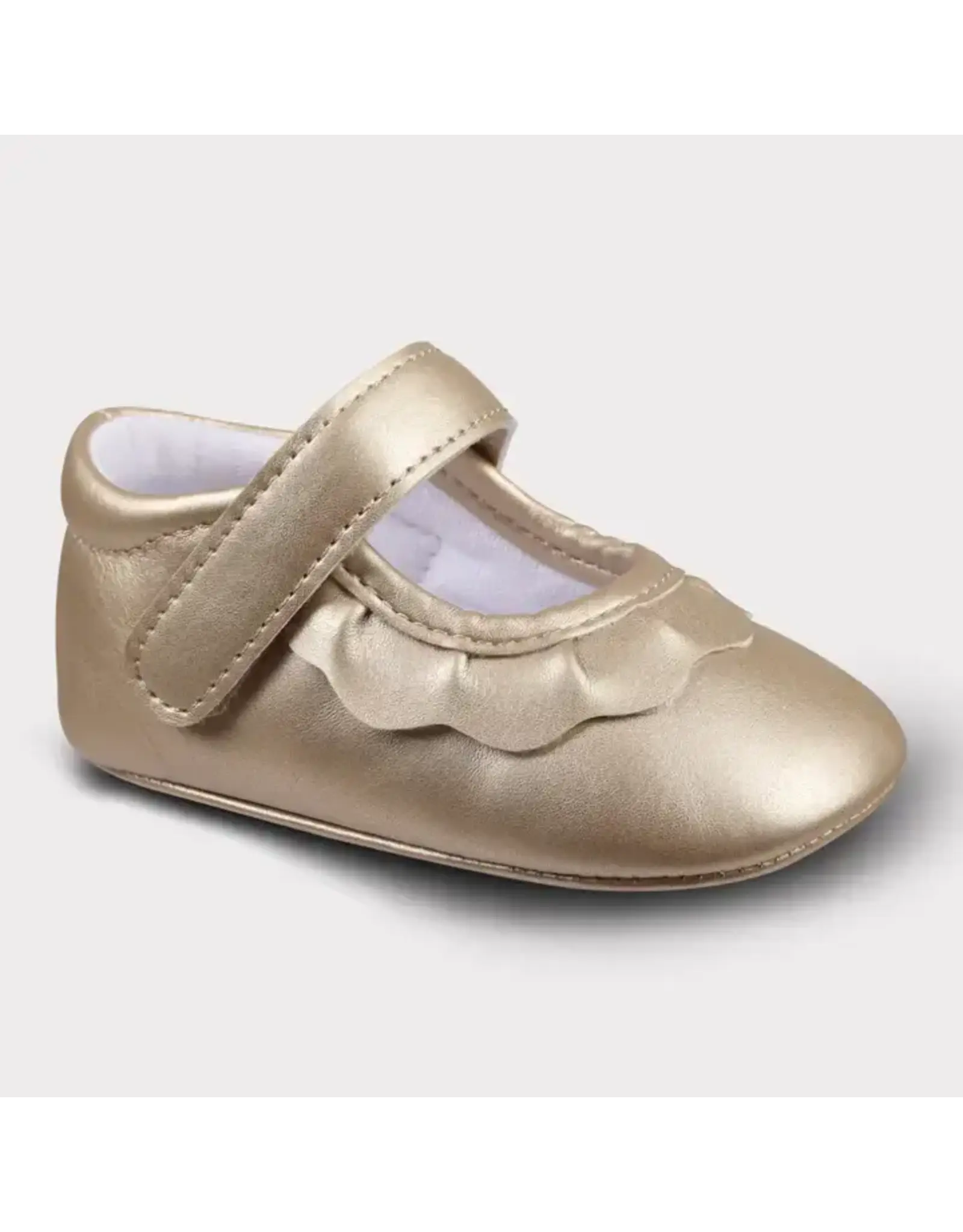 Oomphies Oomphies- Amina Hook & Loop Crib Shoe: Gold