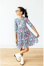Mila & Rose Mila & Rose- Vivid Garden 3/4 Sleeve Pocket Twirl Dress