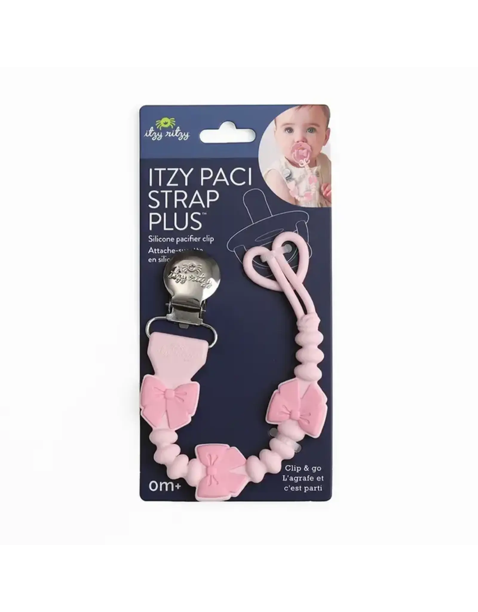 Itzy Ritzy Itzy Ritzy- Itzy Paci Strap Plus: Pink Bows