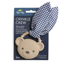 Itzy Ritzy Itzy Ritzy- Crinkle Crew Silicone Teether: Taupe Bear