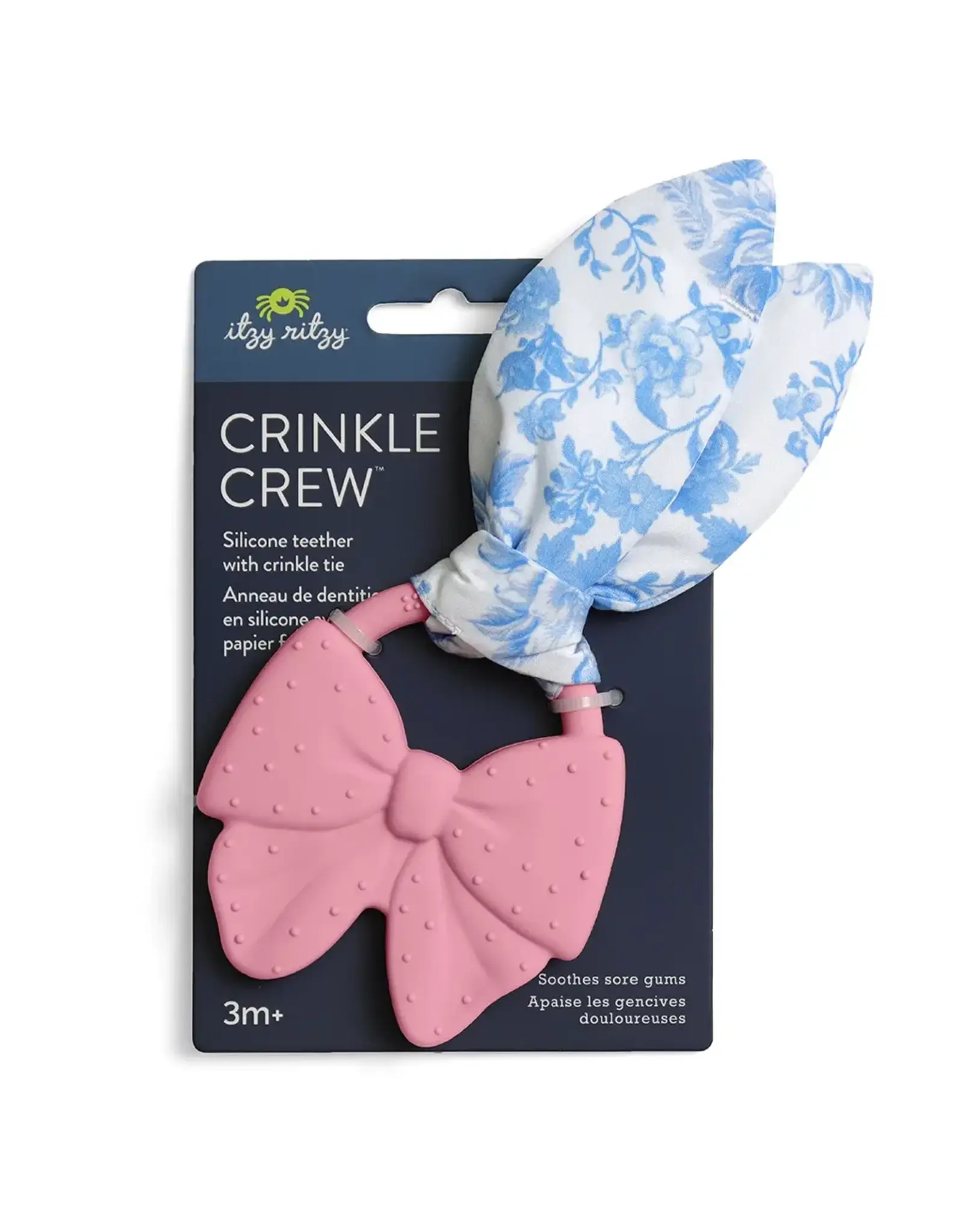 Itzy Ritzy Itzy Ritzy- Crinkle Crew Silicone Teether: Pink Bow