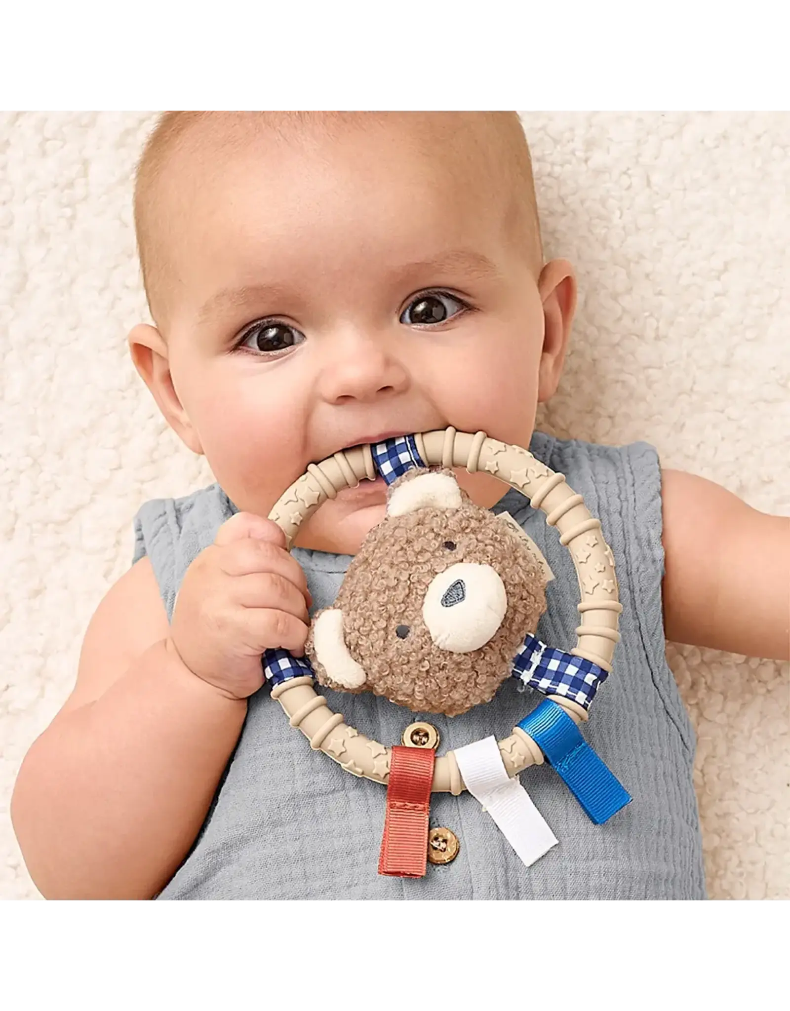 Itzy Ritzy Itzy Ritzy- Itzy Ring Pal Silicone Teething Ring: Taupe Bear
