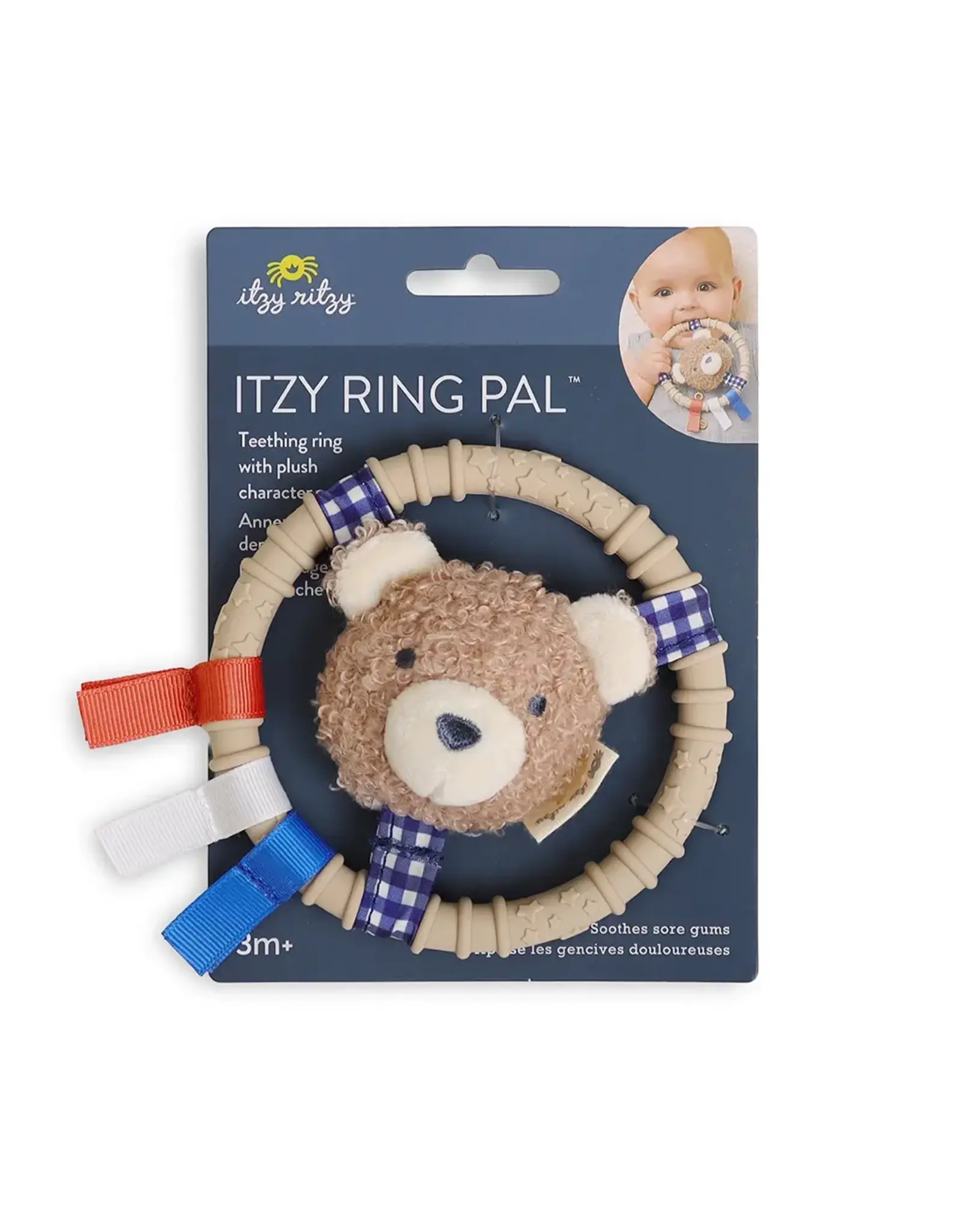 Itzy Ritzy Itzy Ritzy- Itzy Ring Pal Silicone Teething Ring: Taupe Bear