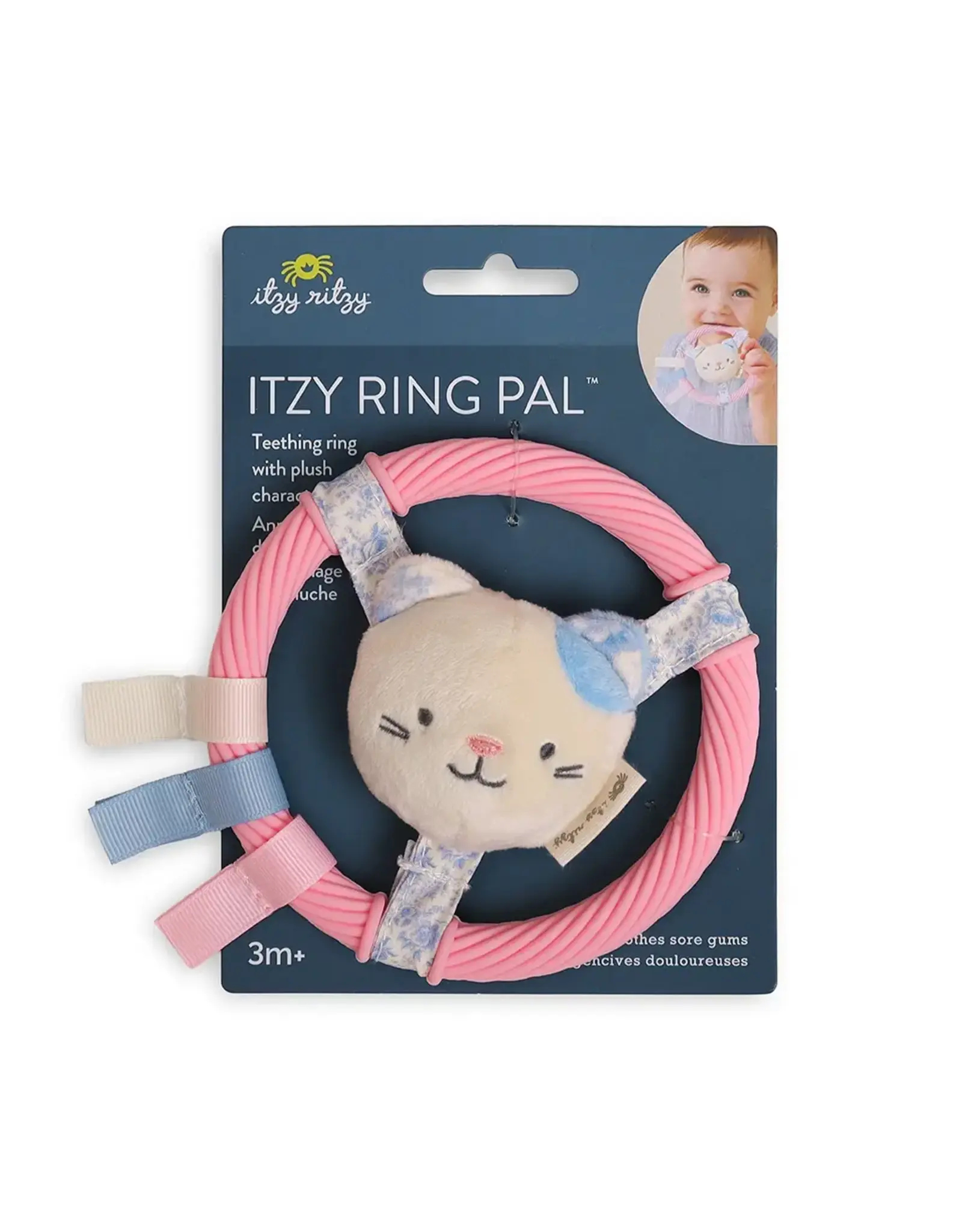 Itzy Ritzy Itzy Ritzy- Itzy Ring Pal Silicone Teething Ring: Pink Kitty