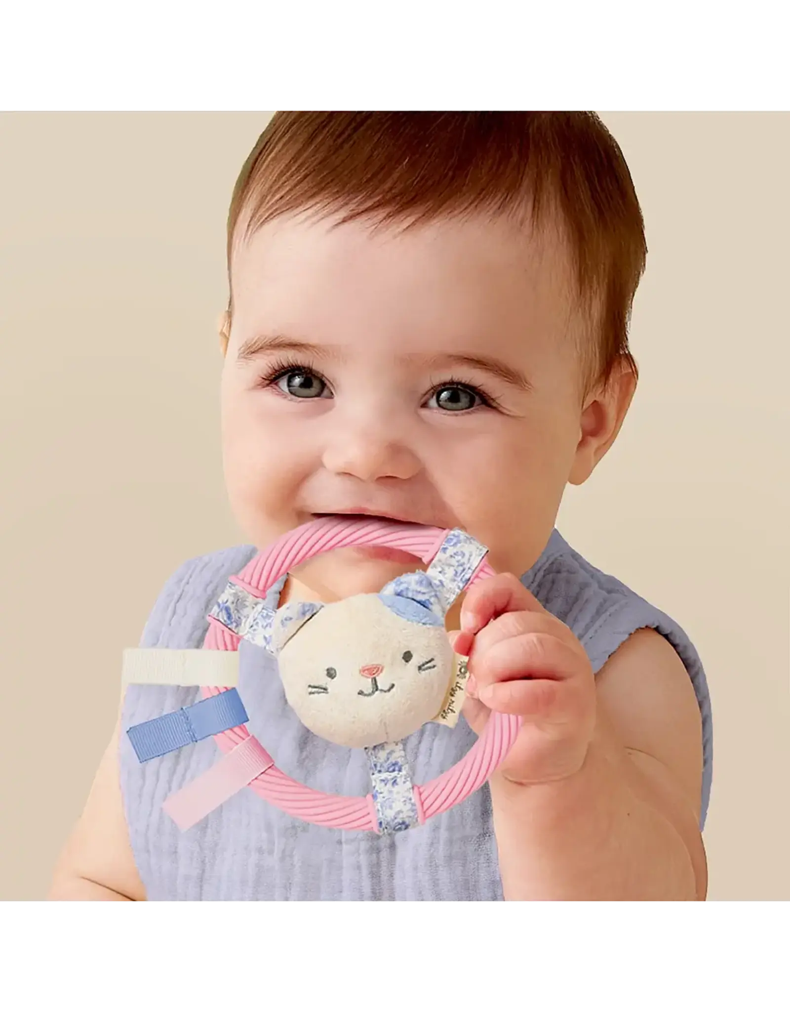 Itzy Ritzy Itzy Ritzy- Itzy Ring Pal Silicone Teething Ring: Pink Kitty