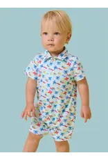 Ruffle Butts Ruffle Butts- Tiny Plane Parade Performance Polo Romper