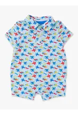Ruffle Butts Ruffle Butts- Tiny Plane Parade Performance Polo Romper