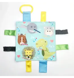 Baby Jack & Company Baby Jack & Co.- Baby Animals Brushing Teeth Crinkle Tag Toy Teether 8’ x 8’