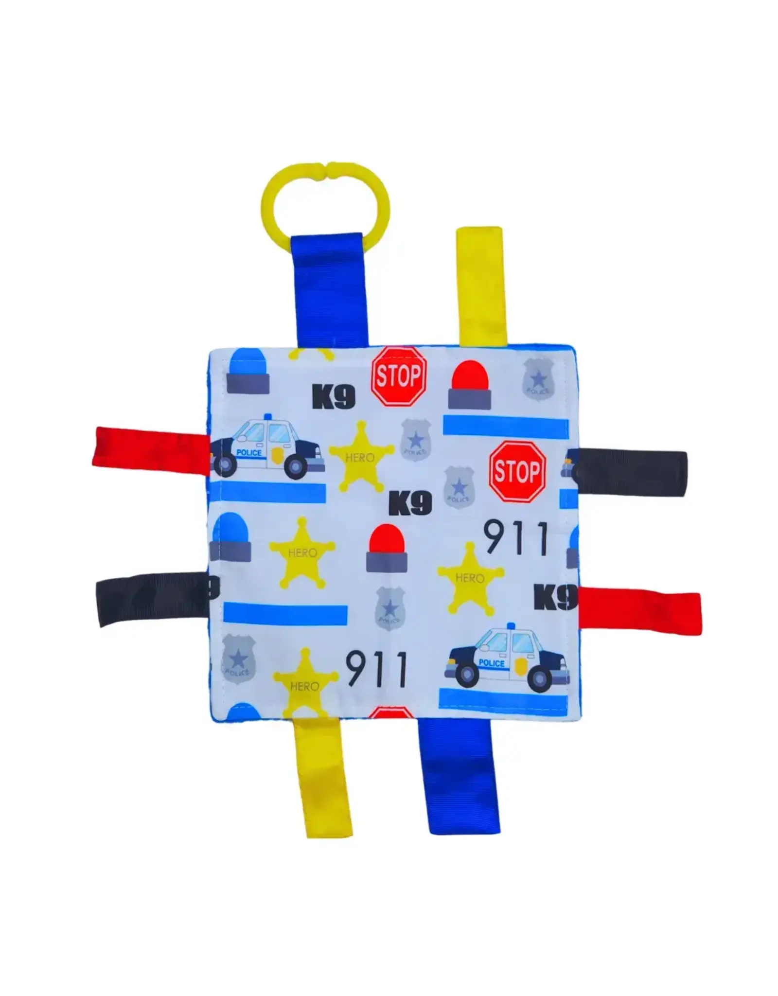 Baby Jack & Company Baby Jack & Co.- Police Car Crinkle Tag Toy Teether 8’ x 8’