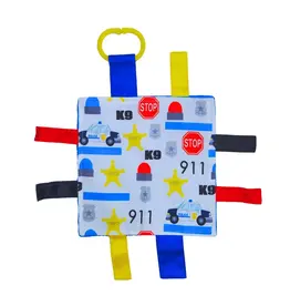 Baby Jack & Company Baby Jack & Co.- Police Car Crinkle Tag Toy Teether 8’ x 8’