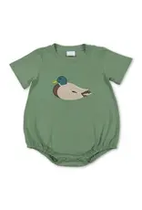 Green Duck Embroidery Romper