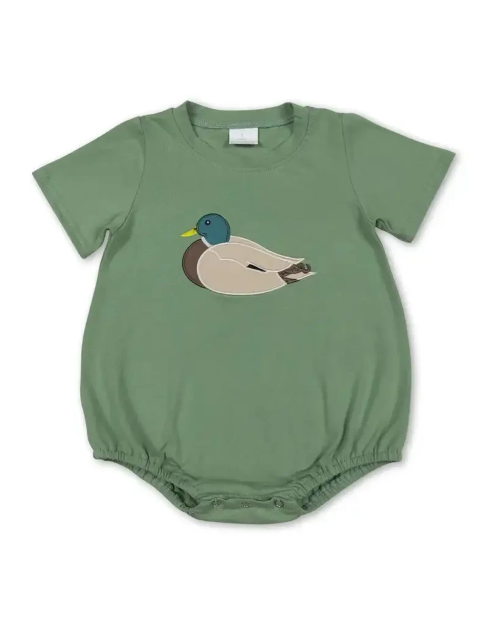 Green Duck Embroidery Romper