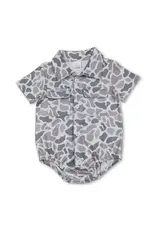 Grey Camo Pocket Button Romper