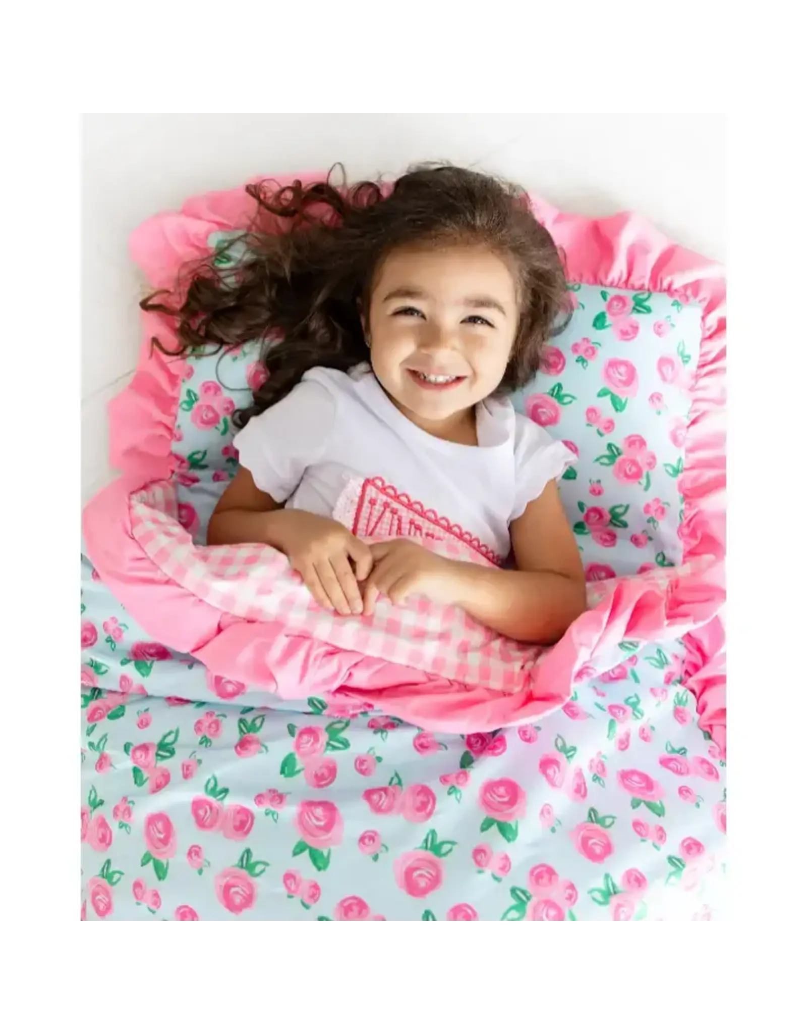 Sugar Bee Clothing Sugar Bee- Ruffle Watercolor Roses Nap Mat