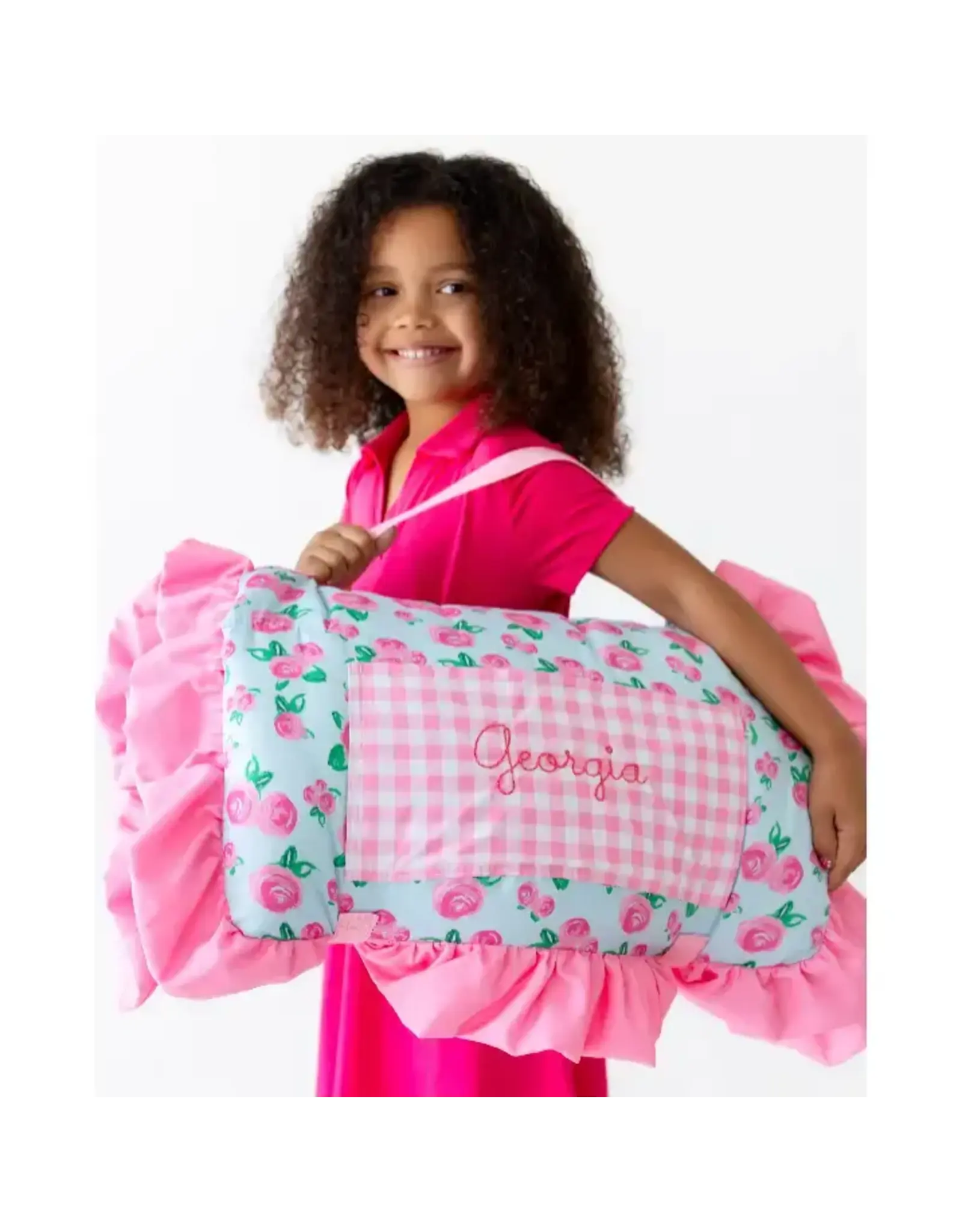 Sugar Bee Clothing Sugar Bee- Ruffle Watercolor Roses Nap Mat