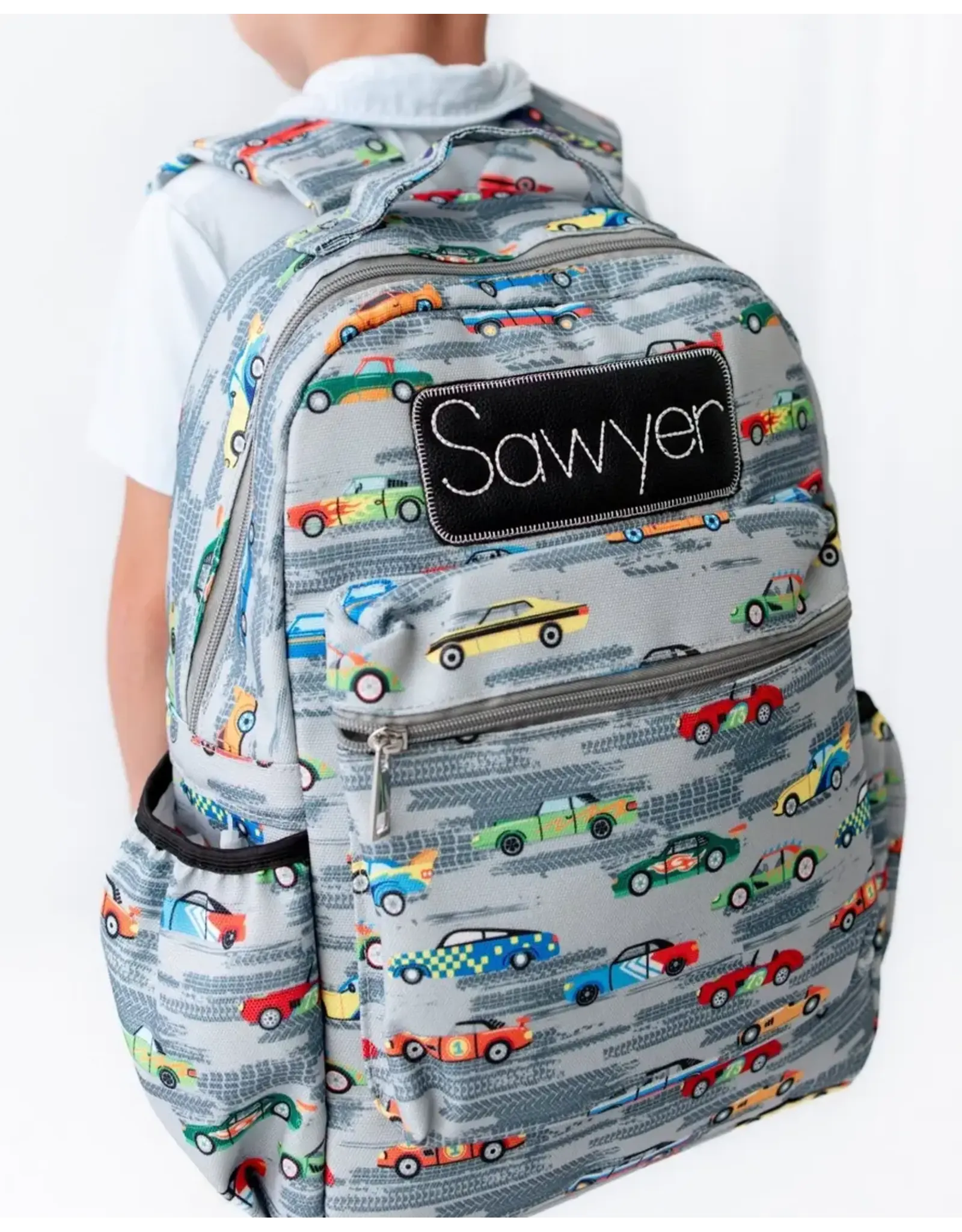 Sugar Bee Clothing Sugar Bee - Race Cars Large Backpack