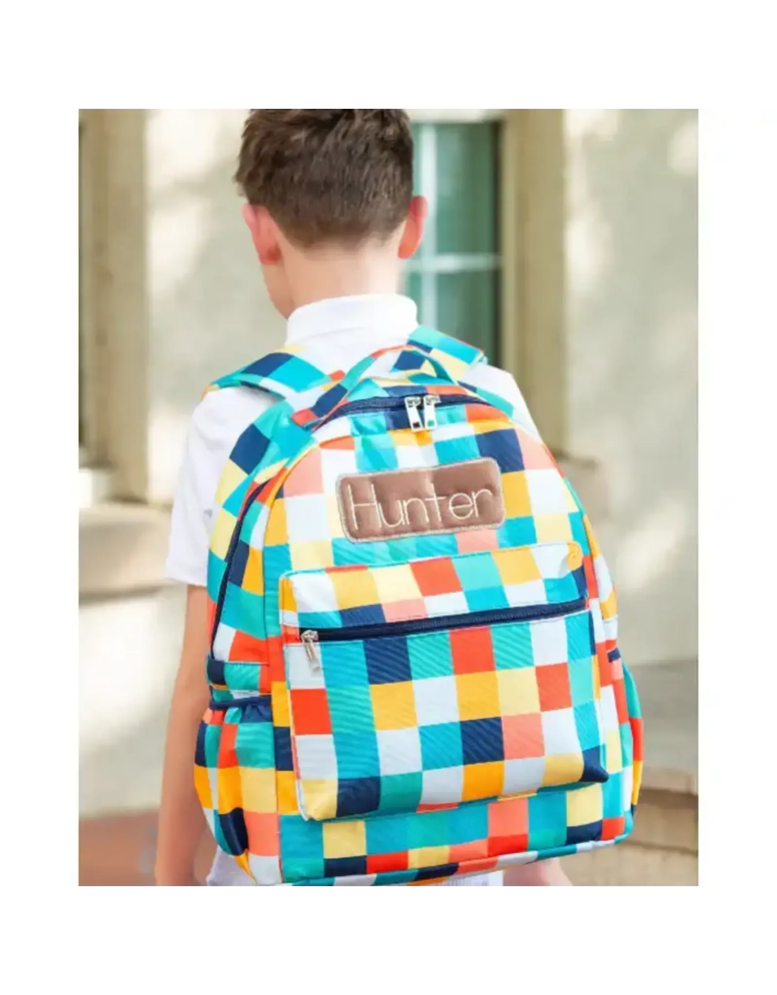 Sugar Bee Clothing Sugar Bee - Boy Checkered Large Backpack