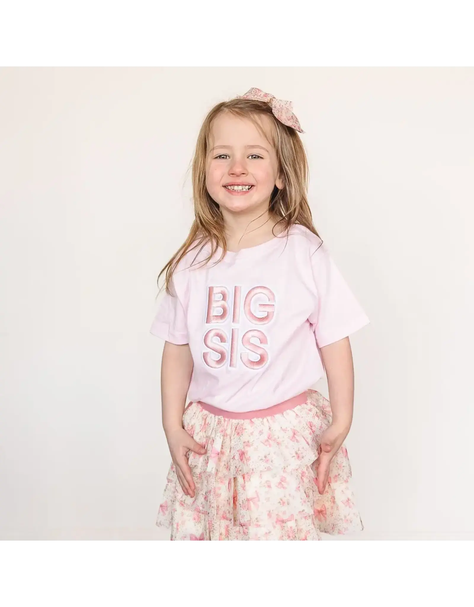 Sweet Wink Sweet Wink- Big Sis Embroidered Patch S/S TShirt