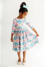 Mila & Rose Mila & Rose- Floral Garden 3/4 Sleeve Pocket Twirl Dress