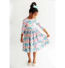 Mila & Rose Mila & Rose- Floral Garden 3/4 Sleeve Pocket Twirl Dress