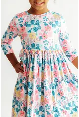 Mila & Rose Mila & Rose- Floral Garden 3/4 Sleeve Pocket Twirl Dress