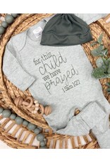 Wonderfully Made Wonderfully Made- ForThis Child We Prayed Green Romper & Hat: NB