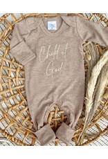 Wonderfully Made Wonderfully Made- Child of God Mocha Romper: NB