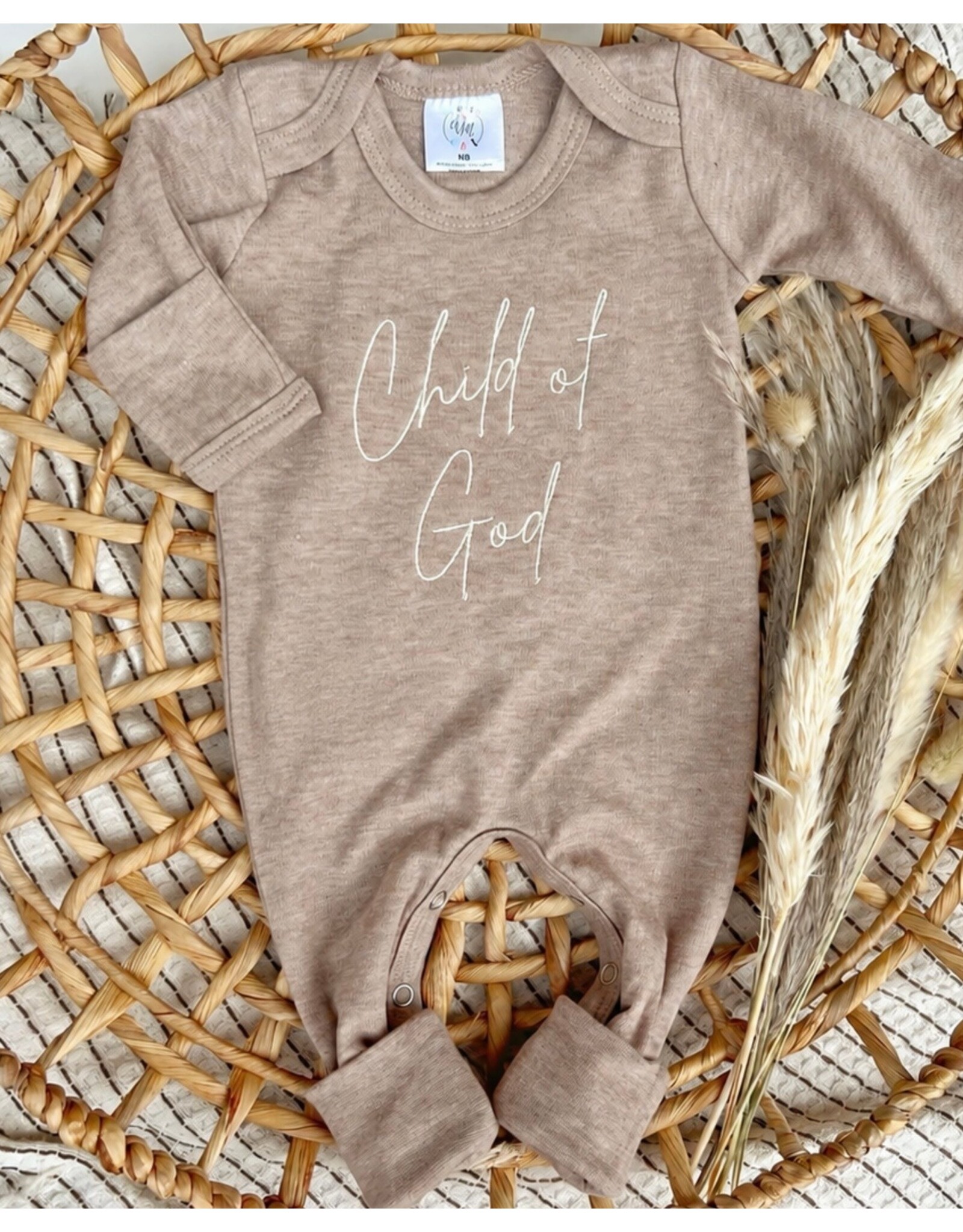 Wonderfully Made Wonderfully Made- Child of God Mocha Romper: NB