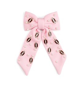 Sweet Wink Sweet Wink- Football Pearl Bow Clip